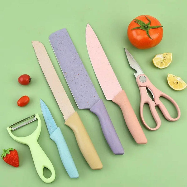 Corrugated 6Pc Kitchen Knife Set Professional Box Knife Set 6 Piece Forged Kitchen Knives with Box. - dailyneed.life