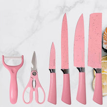 Stainless Steel Non Stick Ceramic Coating 6 Pcs Chef Kitchen Knife Set with Scissor & Peeler - dailyneed.life