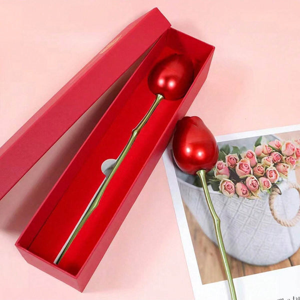 Metal Red Rose Couple Jewelry Box-Fancy Jewelry Box (1 Pc) - dailyneed.life