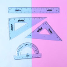 4-Piece Transparent Geometry Instrument Set with Ruler - dailyneed.life