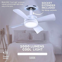 Original Cool LED Socket Fan Light – Ceiling Fan Replacement, 1000 Lumens/5000K, Remote Controlled (Remote Battery Not Included) - dailyneed.life
