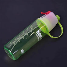 Plastic Dual Function Sports Water Bottle with Built-in Mist Spray and Leakproof Cap (600ML / 1 Pc) - dailyneed.life