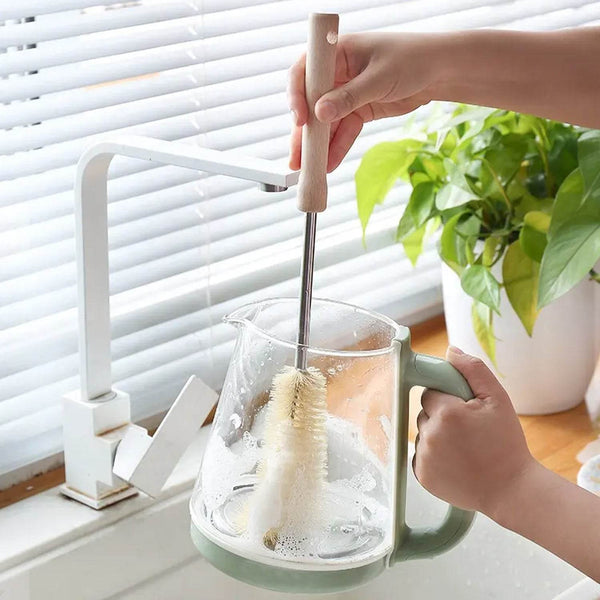 Bottle Brush with Curved Head Long Handle Washing Brush for Baby Bottles Jugs for Teapots, Sports Water Bottles, Coffee Pots, Juice Jars - dailyneed.life