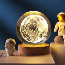 World 3D Crystal Ball lamps With Wood Base (1 Pc) - dailyneed.life