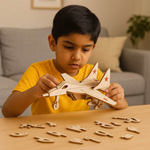 3D Wooden Fighter Jet Puzzle DIY Assembly Kit - dailyneed.life