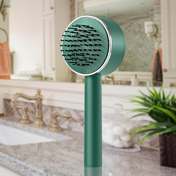 Air Cushion Massage Brush with Long Handle & Self-Cleaning Detangling Comb, Hair accessories - dailyneed.life