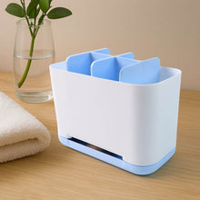 6 Compartment Multi Purpose Organizer Toothbrush Holder Stand Plastic Caddy (1 Pc) - dailyneed.life