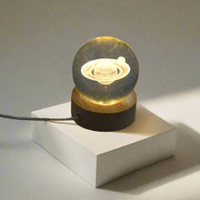 Astronaut 3D Crystal Ball lamps With Wood Base (1 Pc) - dailyneed.life
