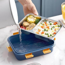 Stainless Steel Lunch Box 2 Section Lunch Box With Spoon - dailyneed.life