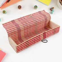 Multi-Purpose Handcrafted Bamboo Mat Style Pen Pencil & Makeup Box (1 Pc) - dailyneed.life