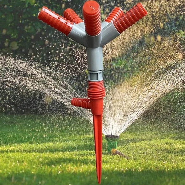 Garden Sprinkler 360° Rotating Adjustable Round 5 Arm Lawn Water Sprinkler for Watering Garden Plants / Pipe Hose Irrigation Yard Water Sprayer - dailyneed.life