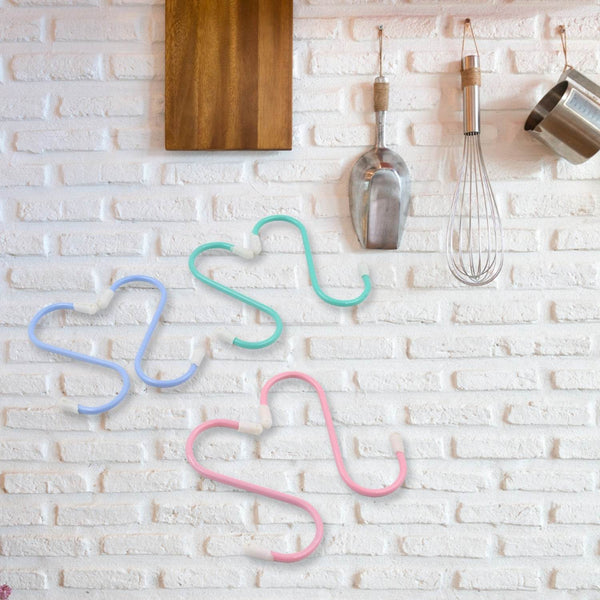 S Shape Metal Hooks for Hanging, Heavy Duty S Shaped Hooks for Hanging Clothes, Metal Hooks for Kitchen, Wardrobe, Work Shop, Bathroom, Garden, Office (6 Pcs Set) - dailyneed.life