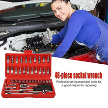 Socket 1 / 4 Inch Combination Repair Tool Kit (Red, 46 pcs) - dailyneed.life
