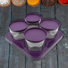 Airtight Plastic 4 Pc Storage Container Set, With Tray Dry Fruit Plastic Storage Container Tray Set With Lid & Serving Tray For Kitchen - dailyneed.life