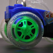Rechargeable 360 degree stunt rolling remote control car with colourful 3d lights and music for kids - dailyneed.life