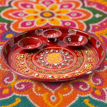 Hand-Painted Decorative Pooja Thali with Ganesha Motif and Diyas - dailyneed.life
