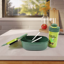Plastic Lunch Box Leak Proof 3 Compartment with Bottle, Spoon and Fork (1 Set) - dailyneed.life