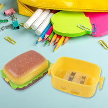 Plastic Burger Shape Small Size Double Hole Sharpener With Eraser (1 Set) - dailyneed.life