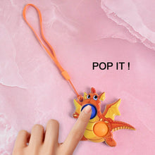 2-Bubble Dragon-Shaped Push Pop Fidget Toy with Strap (1 Pc) - dailyneed.life