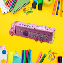 Double Decker Magic Truck Compass Multi Level Metal Truck Compass Pencil Case with Movable Wheels & Sharpener (Mix Design) - dailyneed.life