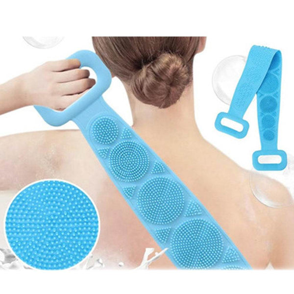 Silicone Body Back Scrubber Double Side Bathing Brush for Skin Deep Cleaning, Scrubber Belt - dailyneed.life