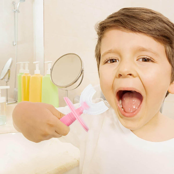 Kids U-Shaped Silicone Toothbrush – 360° Cleaning for Ages 2-6 (1 Pc) - dailyneed.life