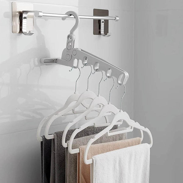 5-Hole Foldable Clothes Hanger – Robust, Space-Saving Travel Rack - dailyneed.life