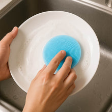 Sky Blue Silicone Dish Scrubber Sponge Mildew Free, Non Stick, Heat Resistant - dailyneed.life