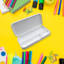 Multipurpose White Compass Pencil Box | 3-Compartment School Case | Ideal Birthday Gift for Kids - dailyneed.life