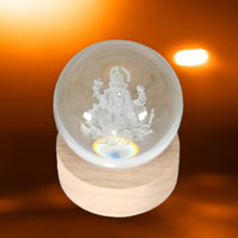 Ganpati 3D Crystal Ball lamps With Wood Base - dailyneed.life