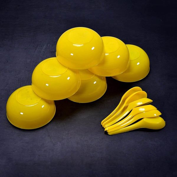 Plastic Soup Bowl & Spoon Set for Kitchen (6-Pcs) - dailyneed.life