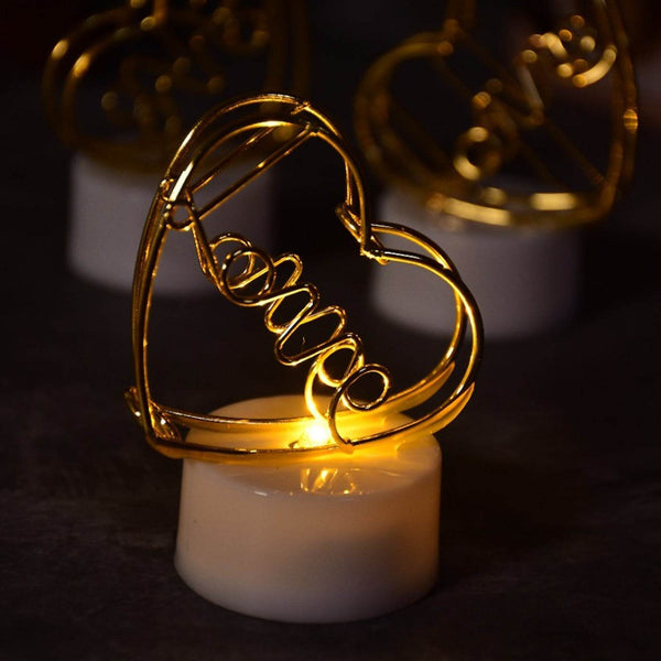 Set of 12 Multicolor Flameless Heart Candles for Decoration, Diwali - dailyneed.life