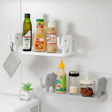 Multifunctional Elephant-Shaped Wall Shelf – No-Punch Mini Organizer for Kitchen, Bathroom & Bedroom - dailyneed.life