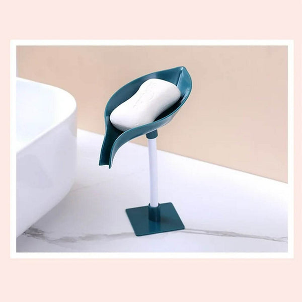 Soap Holder Leaf-Shape Self Draining Soap Dish Holder, With Suction Cup Soap Dish Suitable for Shower, Bathroom, Kitchen Sink - dailyneed.life
