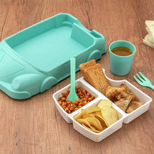 Kid's Car Shaped Plates Cup / Lunch Box Dinnerware Set (4 Pcs Set / 1000 ML Lunch Box) - dailyneed.life