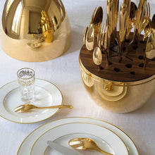 Premium Cutlery Set 24 Pcs with Oval Shaped Stand | Beautiful Stylish Oval Designed Cutlery Sets, Egg-Shaped Luxury Spoon Holder Set  (Golden / 24 pcs set) - dailyneed.life
