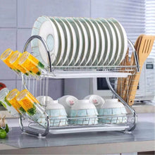Stainless Steel 2 Layer Kitchen Dish Rack / Plate Cutlery Stand - dailyneed.life
