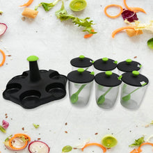 Multipurpose 6 Piece Miracle Revolving Plastic Spice Container Rack With 6 Spoon, Condiment Set, Masala Rack Set, Revolving Spice Rack Aachar Container Chutney Mukhwas Tray Masala Dining Spice Stand - dailyneed.life