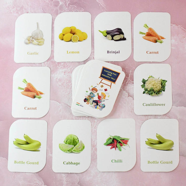Kidkraft 32-Piece Educational Vegetable Flash Cards Set - dailyneed.life