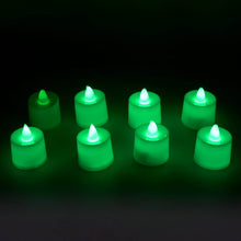 GREEN FLAMELESS LED TEALIGHTS, SMOKELESS PLASTIC DECORATIVE CANDLES - LED TEA LIGHT CANDLE FOR HOME DECORATION, Diwali (PACK OF 8) - dailyneed.life