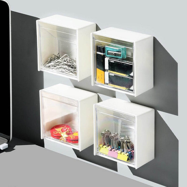 4037Adhesive Wall Mounted Flip Storage Box Holder Small Object Storage Case ( 1 pcs ) - dailyneed.life