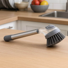 Cleaning Brushes Set, Scrub Brush Bathroom Brush, Long Handle Liquid Dispenser Pot Washing Brush - dailyneed.life