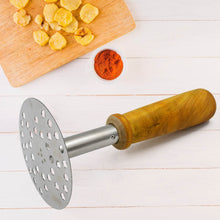 High Grade Stainless Steel Potato Masher Paubhaji / Pav Bhaji Masher with Wooden handle (1 Pc) - dailyneed.life