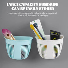 Hanging Plastic Storage Basket, Adhesive Wall Mounted Organizer Box Make Up Holder Shelf Bathroom Wall Basket Punch Free Drain Basket for Kitchen Bathroom, Wall Type Storage Basket (1 Pc) - dailyneed.life