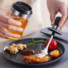 Clear Glass Oil Dispenser Bottle with Integrated Silicone Basting Brush (250ml Approx) - dailyneed.life