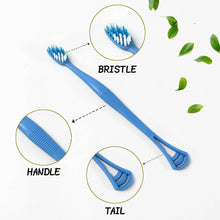 2-in-1 Tooth Brush with Tongue Scraper, Soft Bristle & Long Handle (8Pcs) Soft Toothbrush - dailyneed.life