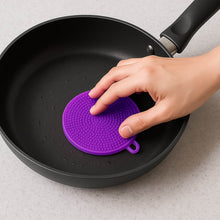 Purple Silicone Dish Scrubber Sponge Mildew Free, Non Stick, Heat Resistant - dailyneed.life