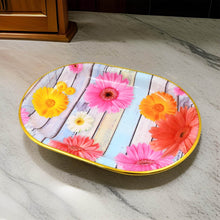 Medium Plastic Flower Printed Design Serving Tray (1 Pc / 31 x 21 CM / Mix Color) - dailyneed.life