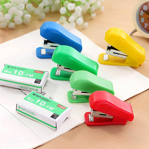 Mini Stapler Set with Staples – Assorted Colors | No.10 Staplers with Pins (20 pcs Set) - dailyneed.life