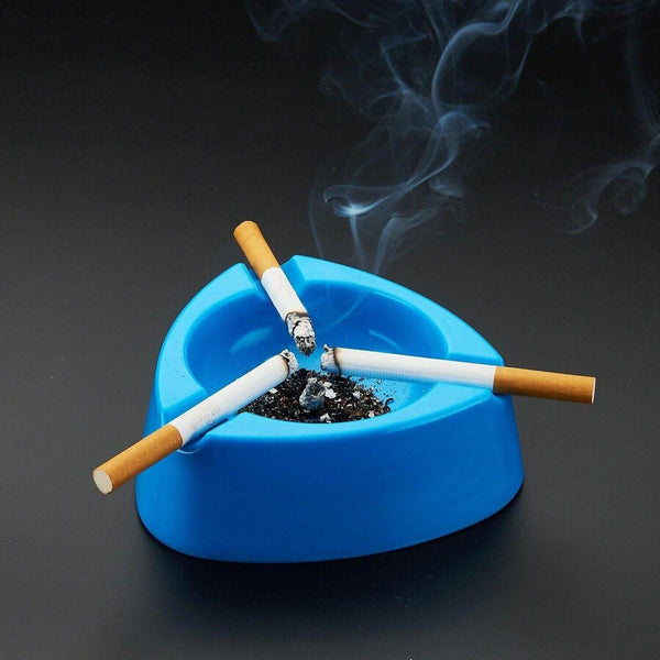 Oblivion Durable Plastic Ashtray with Wide Bowl and Triple Cigarette Holder Slots (1 Pc) - dailyneed.life